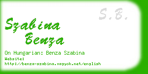 szabina benza business card